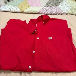 Cinch Red Kids Button Down Shirt